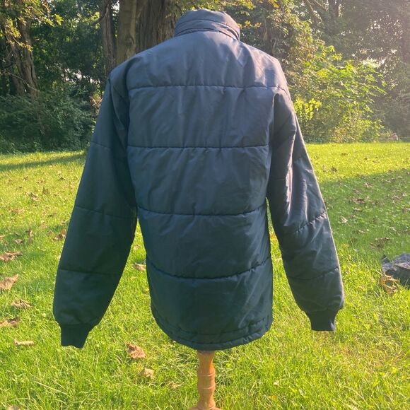VTG 70s Blue Windbreaker Jacket Puffer Rain Swingster Military Winter Coat Prep - Picture 10 of 11